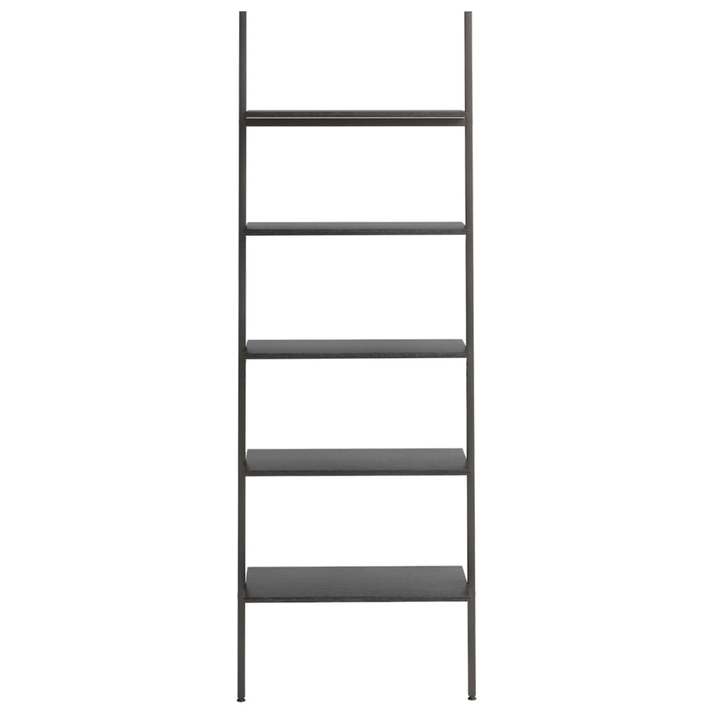 5-Tier Leaning Shelf Black 64x34x185.5 cm