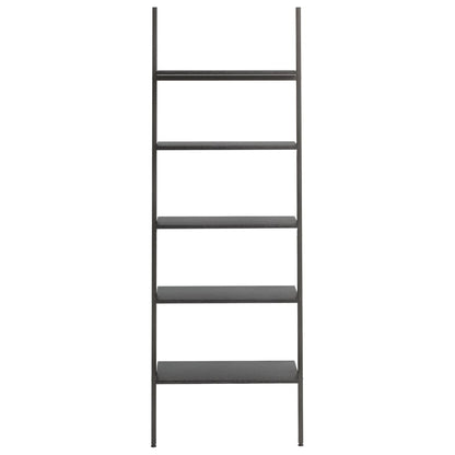 5-Tier Leaning Shelf Black 64x34x185.5 cm