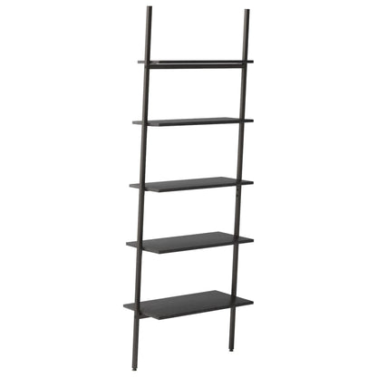 5-Tier Leaning Shelf Black 64x34x185.5 cm