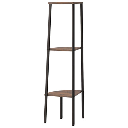 3-Tier Corner Shelf Dark Brown and Black 45.5x31.5x120 cm