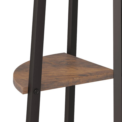 3-Tier Corner Shelf Dark Brown and Black 45.5x31.5x120 cm