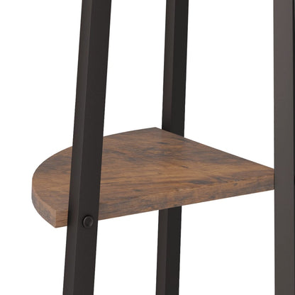 4-Tier Corner Shelf Dark Brown and Black 45.5x31.5x150 cm