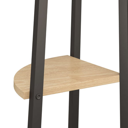 5-Tier Corner Shelf Light Brown and Black 45.5x31.5x180 cm