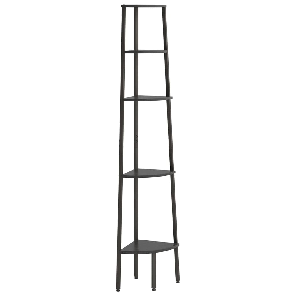 5-Tier Corner Shelf Black 45.5x31.5x180 cm