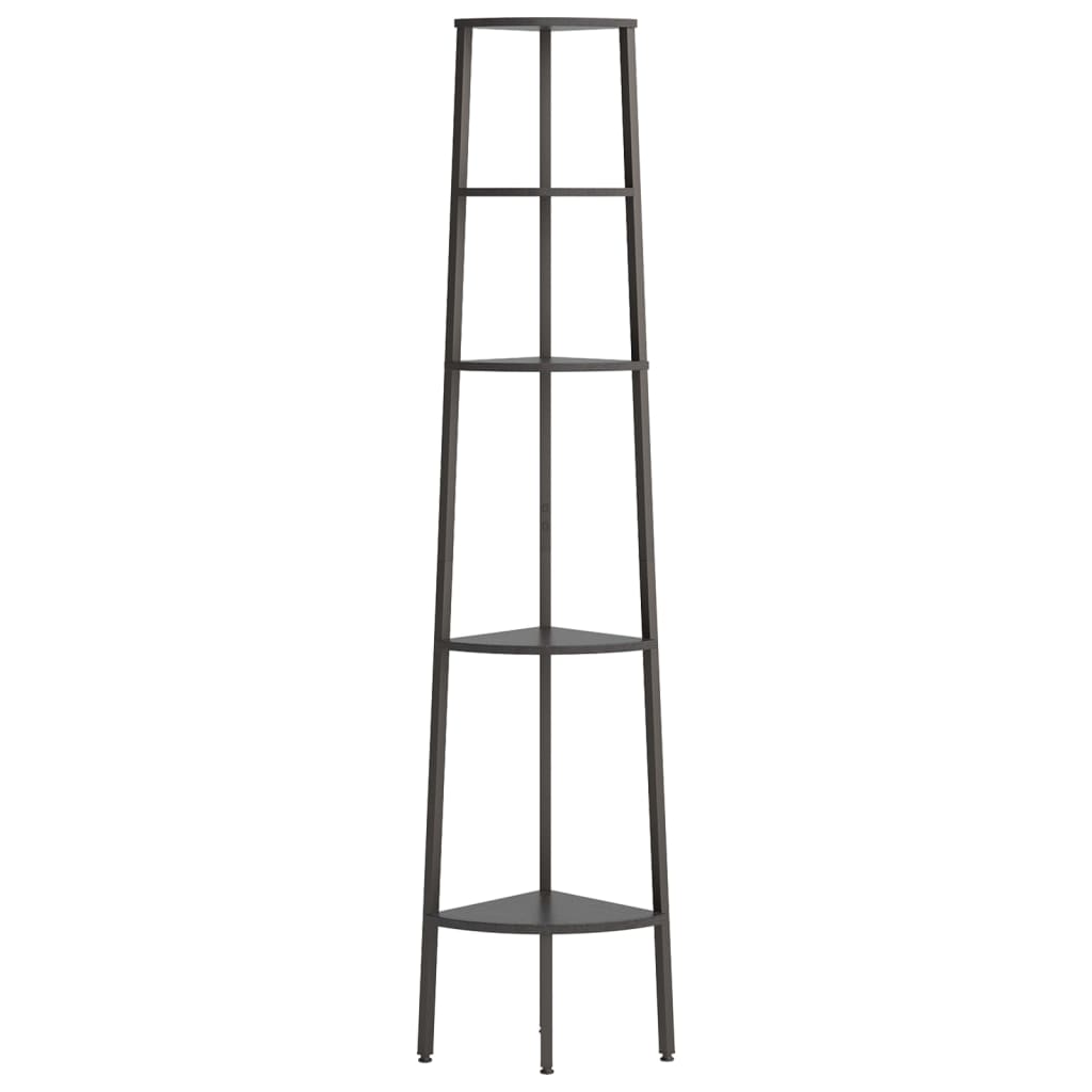 5-Tier Corner Shelf Black 45.5x31.5x180 cm