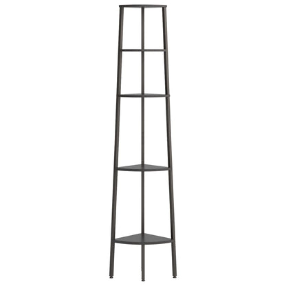 5-Tier Corner Shelf Black 45.5x31.5x180 cm