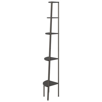 5-Tier Corner Shelf Black 45.5x31.5x180 cm