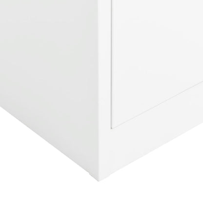 Locker Cabinet White 90x40x180 cm Steel