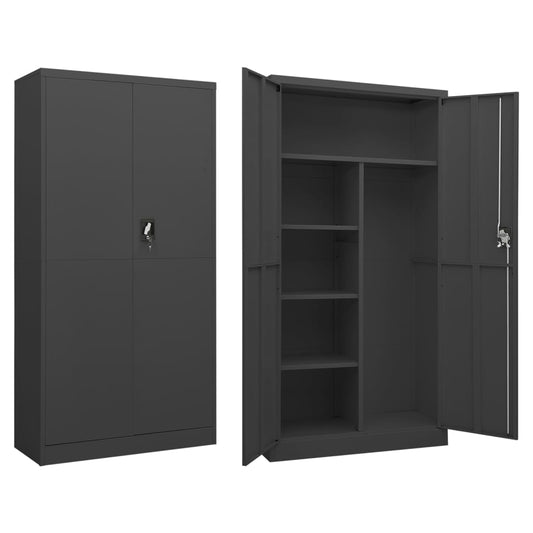 Locker Cabinet Anthracite 90x40x180 cm Steel