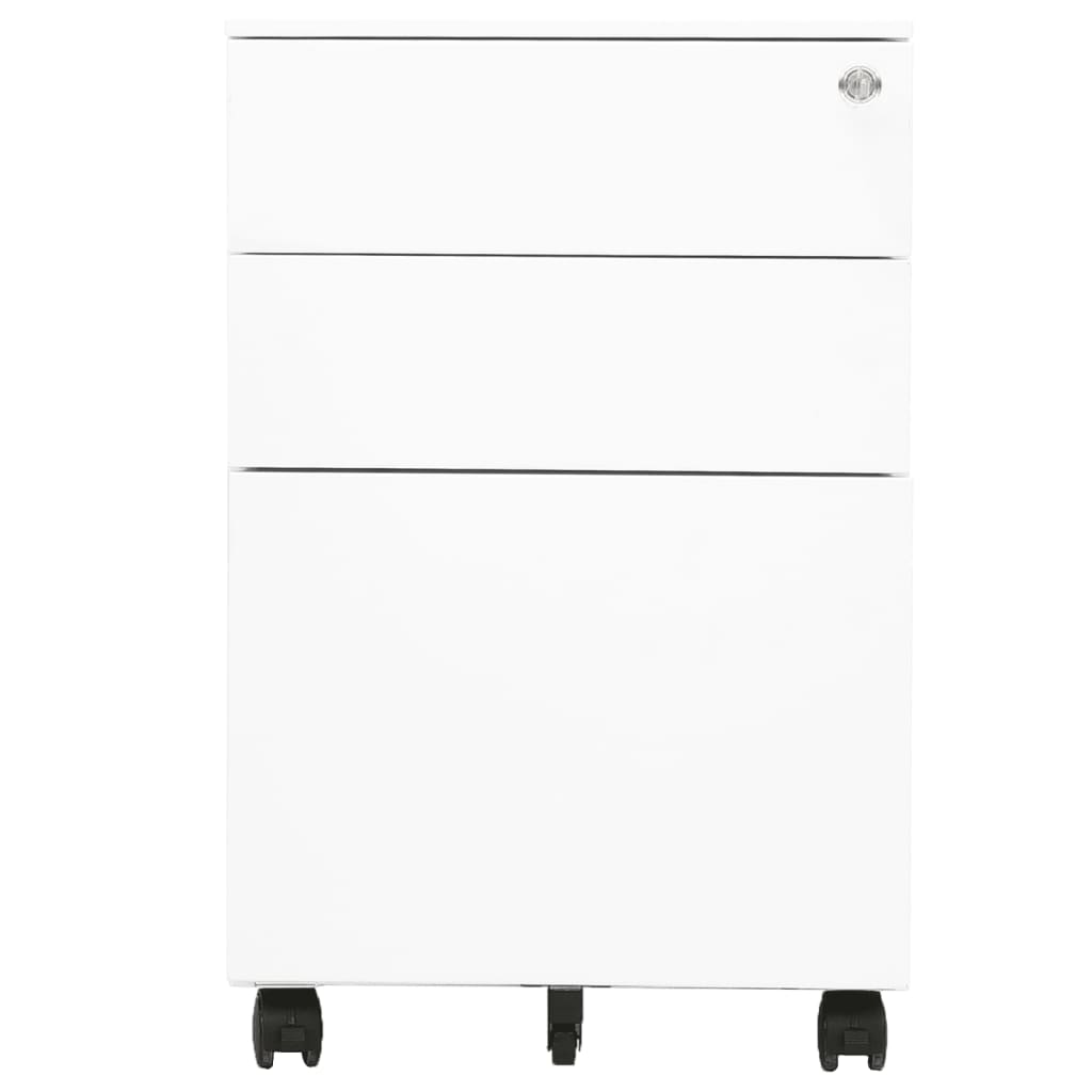 Mobile File Cabinet White 39x45x60 cm Steel