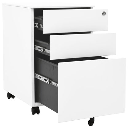 Mobile File Cabinet White 39x45x60 cm Steel