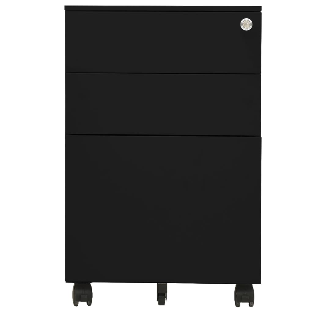 Mobile File Cabinet Black 39x45x60 cm Steel