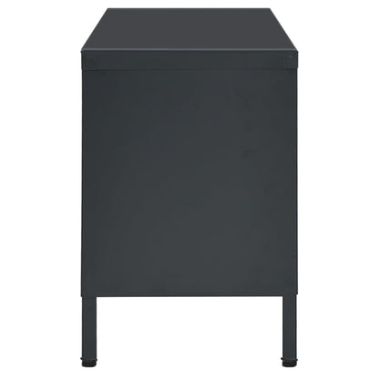 TV Cabinet Anthracite 90x30x44 cm Steel and Glass