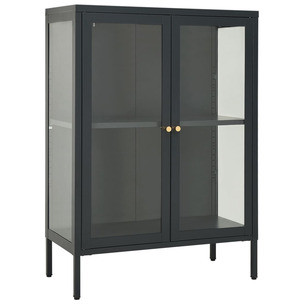 Sideboard Anthracite 75x35x105 cm Steel and Glass