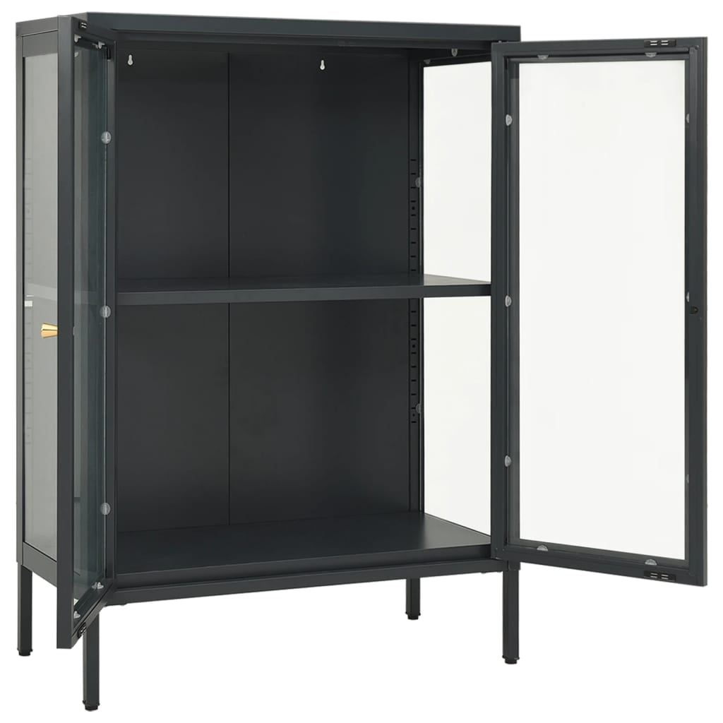 Sideboard Anthracite 75x35x105 cm Steel and Glass