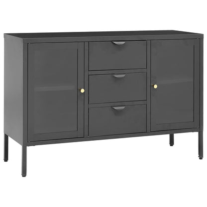 Sideboard Anthracite 105x35x70 cm Steel and Tempered Glass