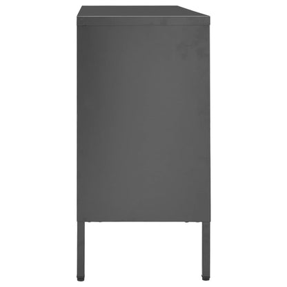 Sideboard Anthracite 105x35x70 cm Steel and Tempered Glass