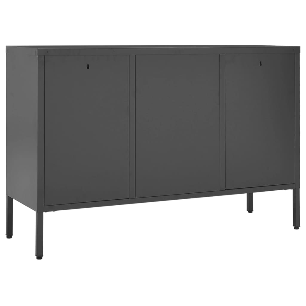 Sideboard Anthracite 105x35x70 cm Steel and Tempered Glass