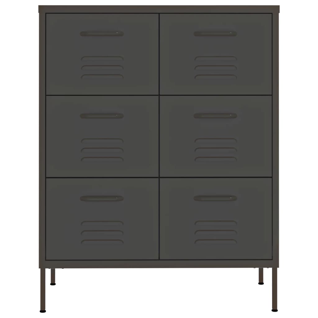 Drawer Cabinet Anthracite 80x35x101.5 cm Steel