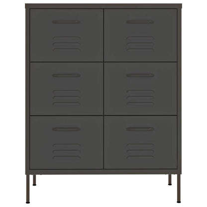 Drawer Cabinet Anthracite 80x35x101.5 cm Steel
