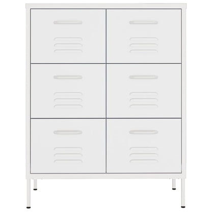 Drawer Cabinet White 80x35x101.5 cm Steel
