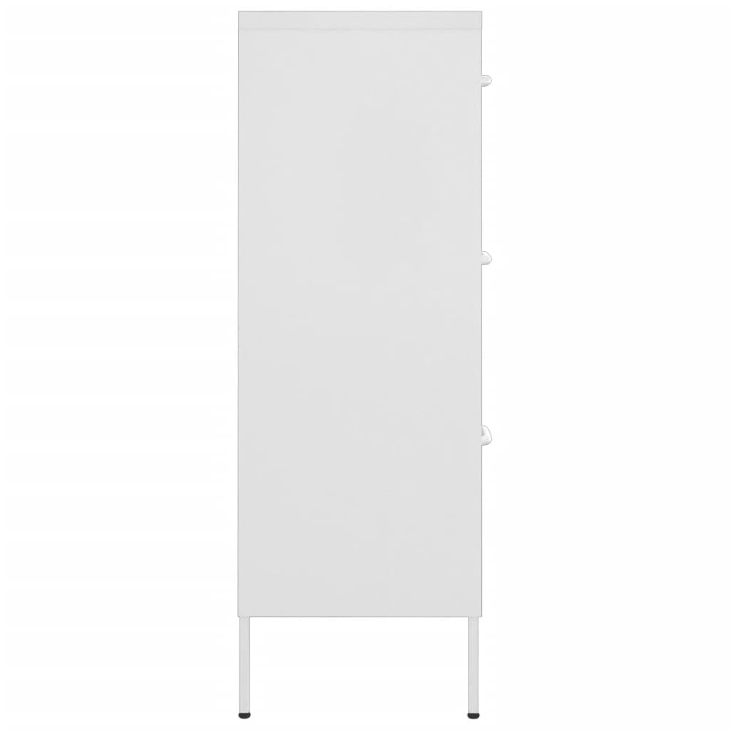 Drawer Cabinet White 80x35x101.5 cm Steel