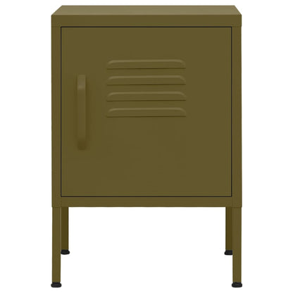 Nightstand Olive Green 35x35x51 cm Steel