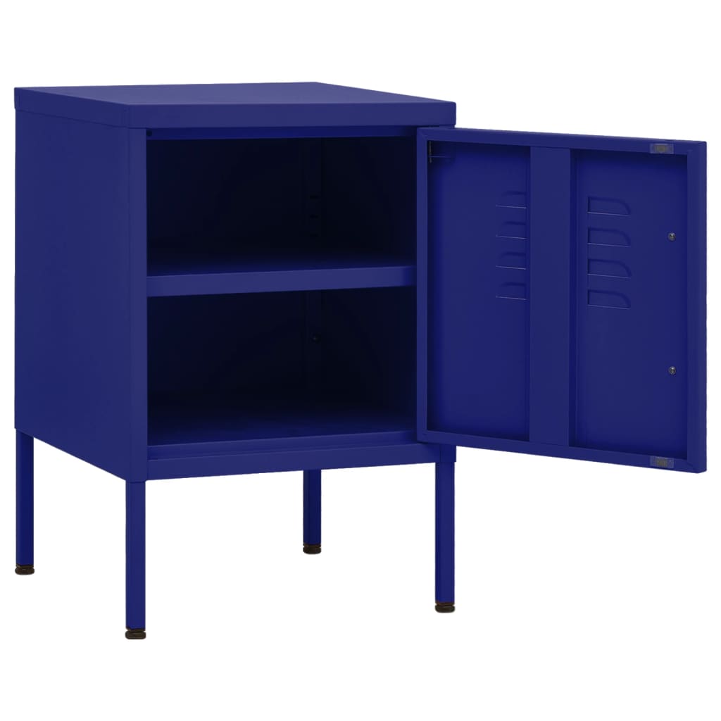 Nightstand Navy Blue 35x35x51 cm Steel