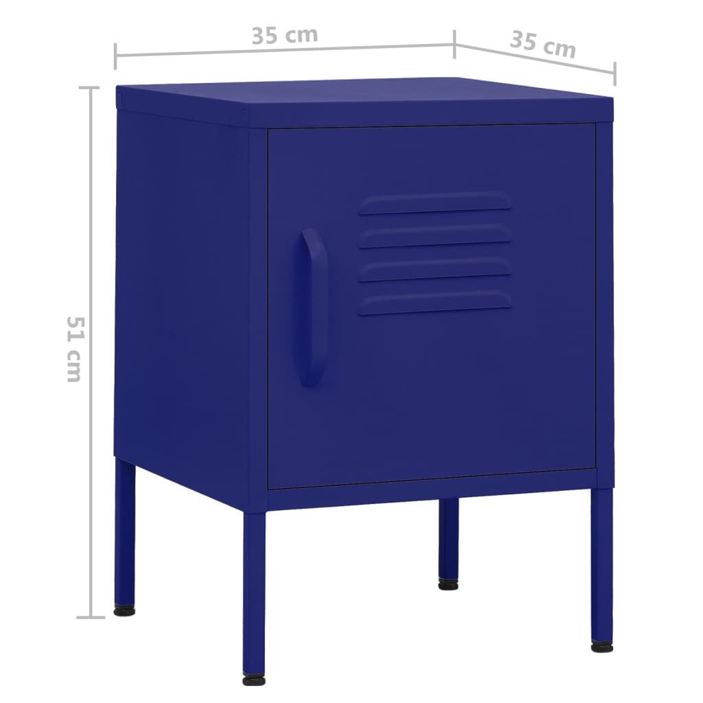 Nightstand Navy Blue 35x35x51 cm Steel