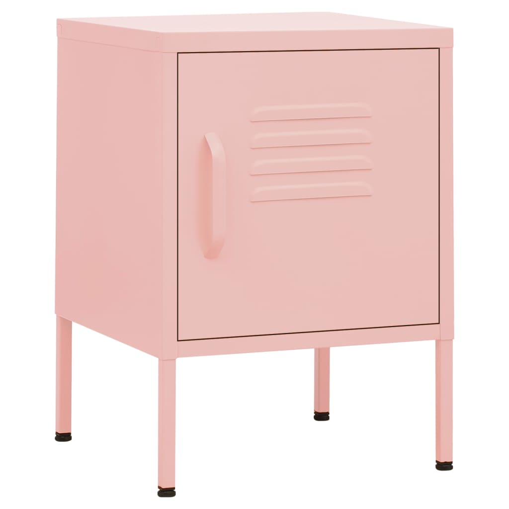 Nightstand Pink 35x35x51 cm Steel