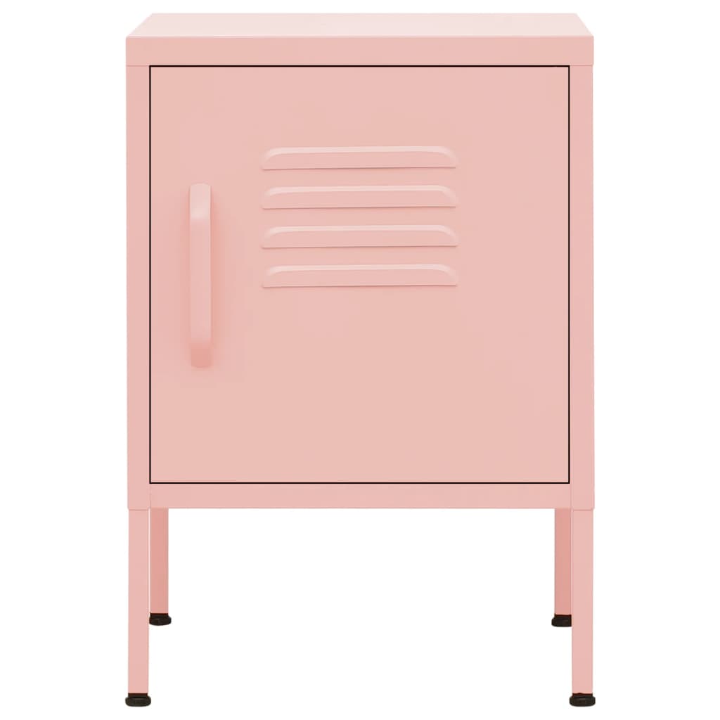 Nightstand Pink 35x35x51 cm Steel