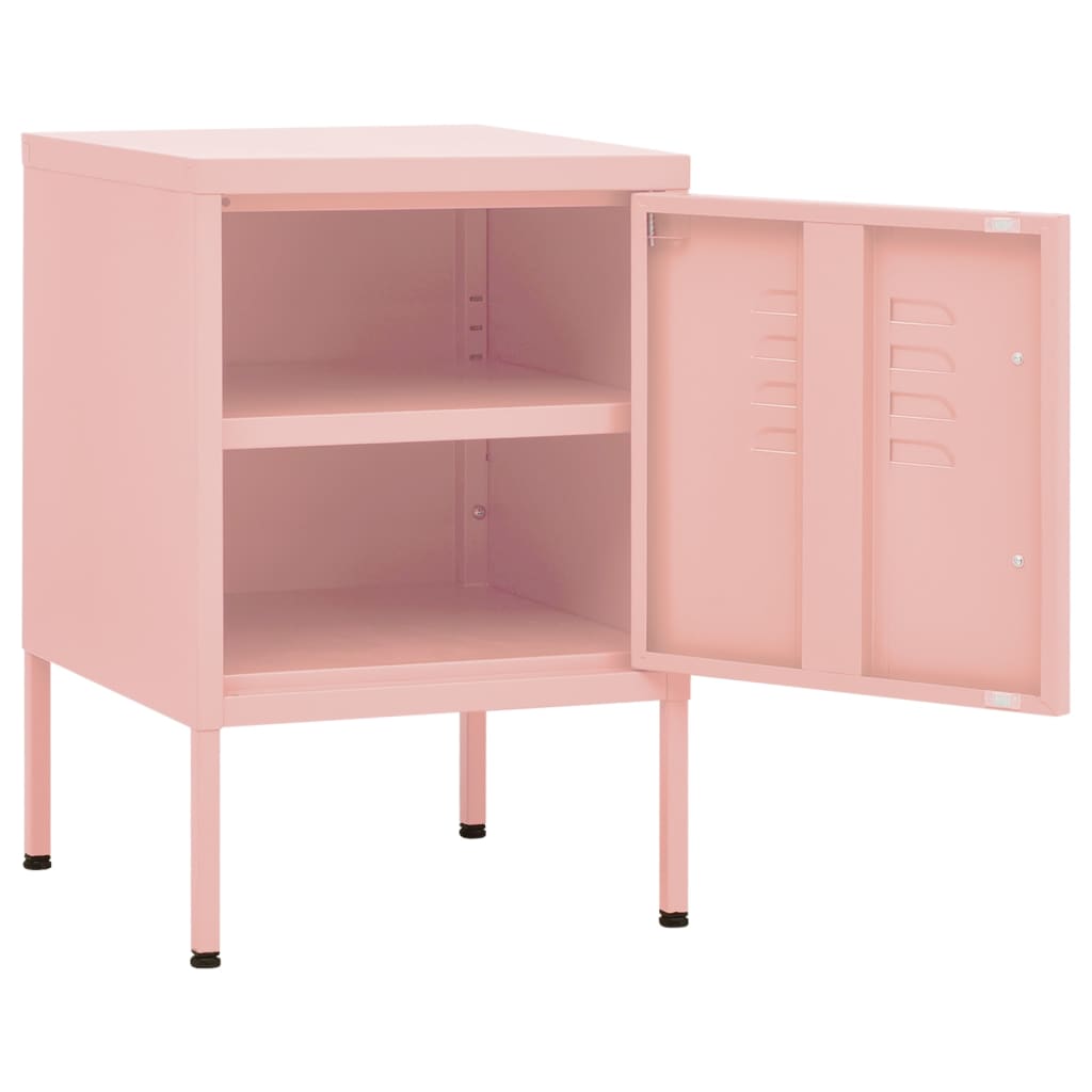 Nightstand Pink 35x35x51 cm Steel