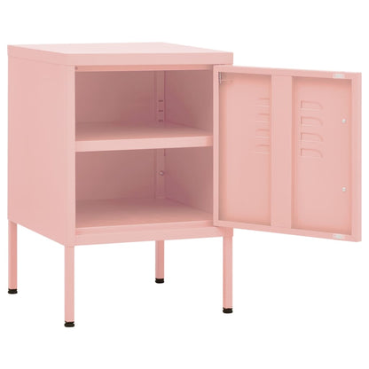 Nightstand Pink 35x35x51 cm Steel