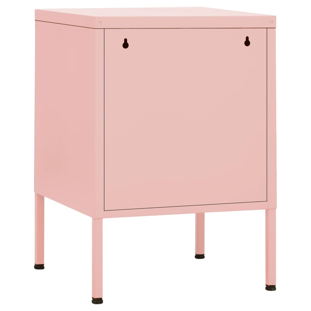 Nightstand Pink 35x35x51 cm Steel