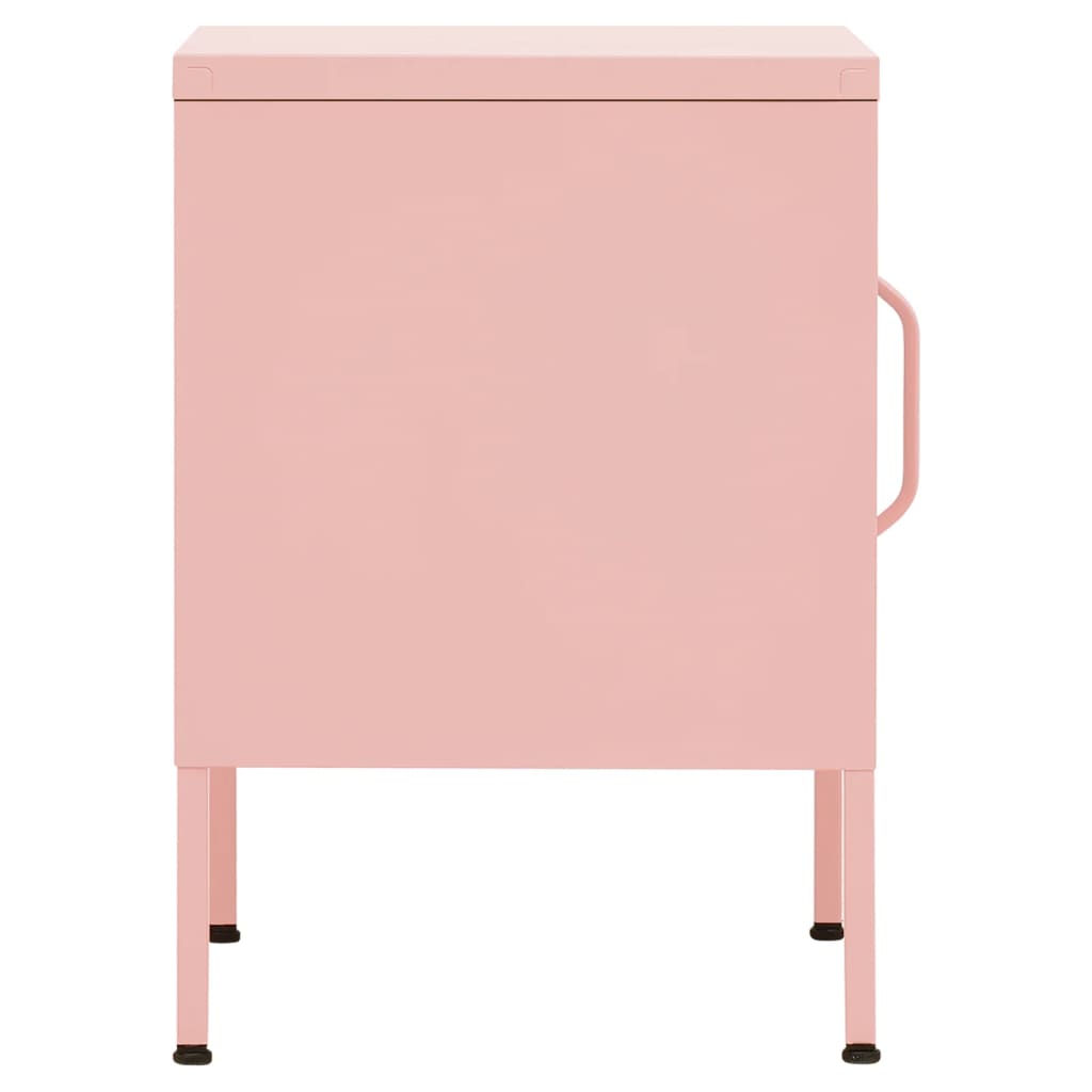 Nightstand Pink 35x35x51 cm Steel