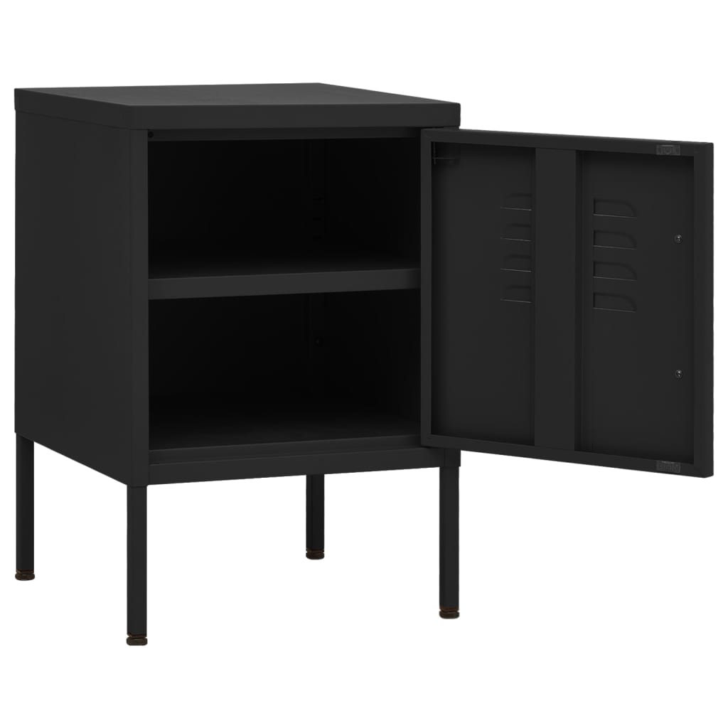 Nightstand Black 35x35x51 cm Steel