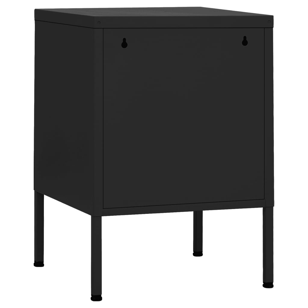 Nightstand Black 35x35x51 cm Steel