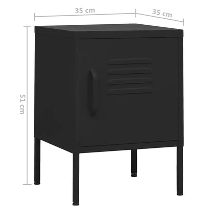 Nightstand Black 35x35x51 cm Steel