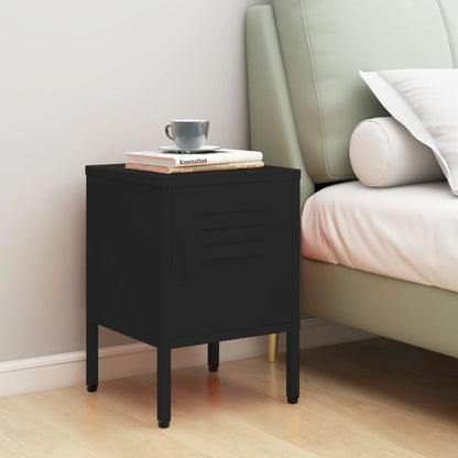 Nightstand Black 35x35x51 cm Steel