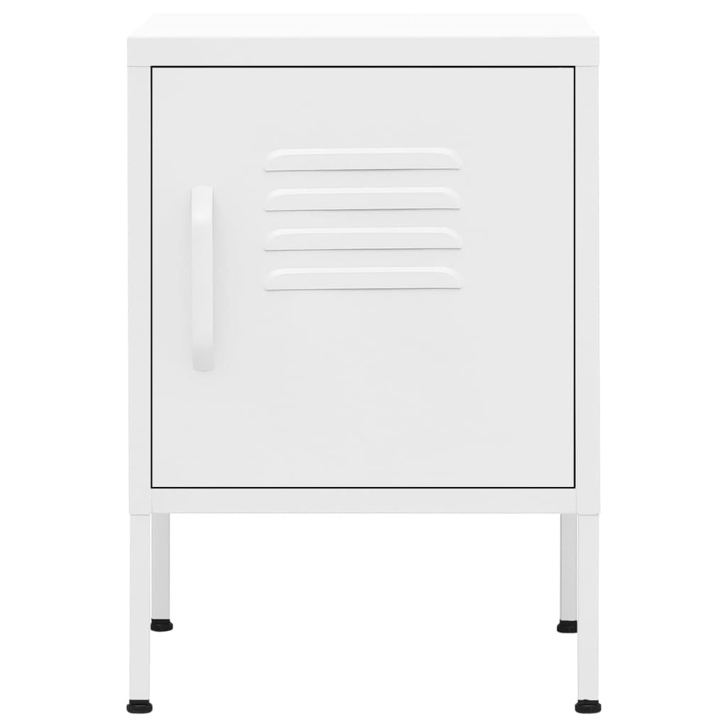 Nightstand White 35x35x51 cm Steel