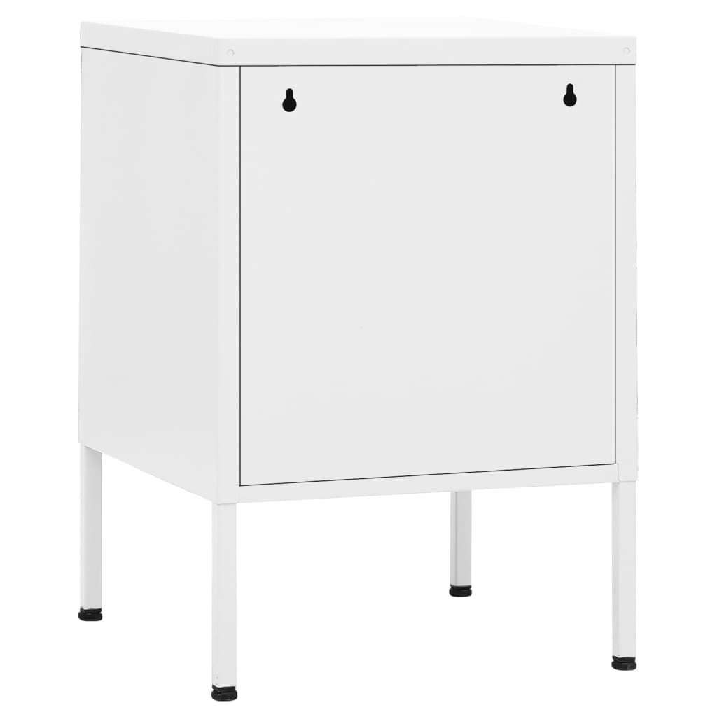 Nightstand White 35x35x51 cm Steel