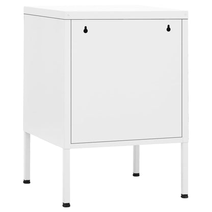 Nightstand White 35x35x51 cm Steel