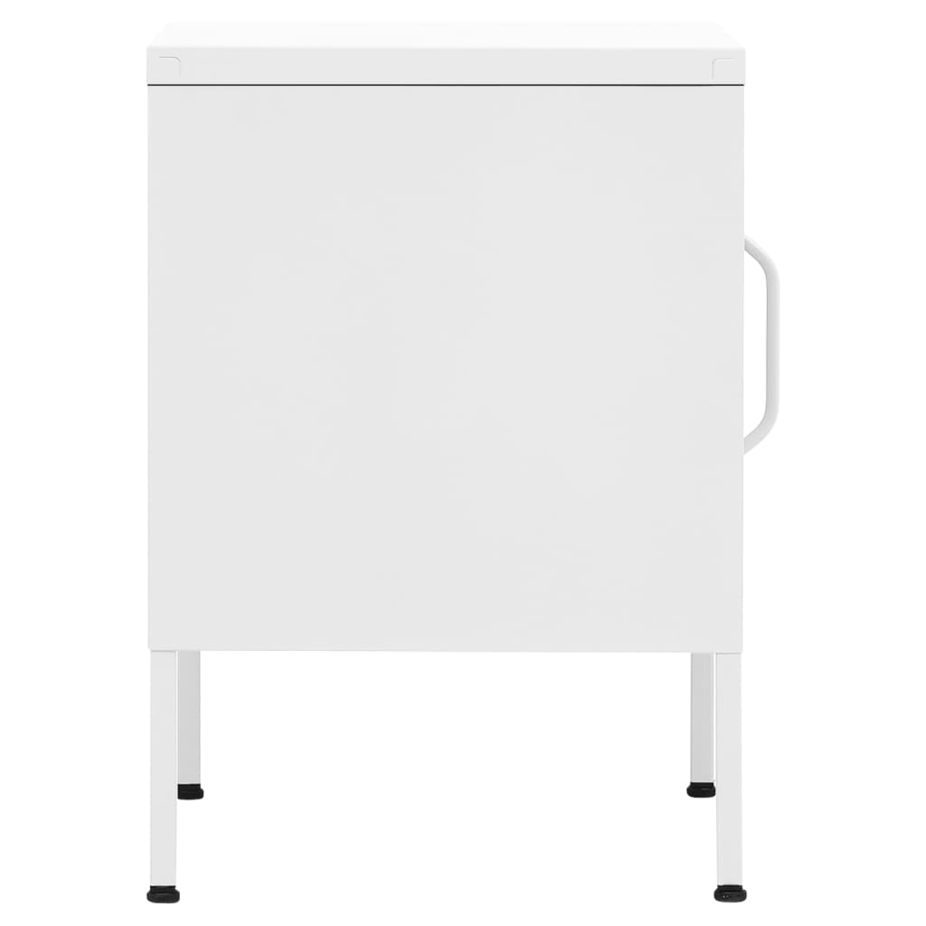 Nightstand White 35x35x51 cm Steel