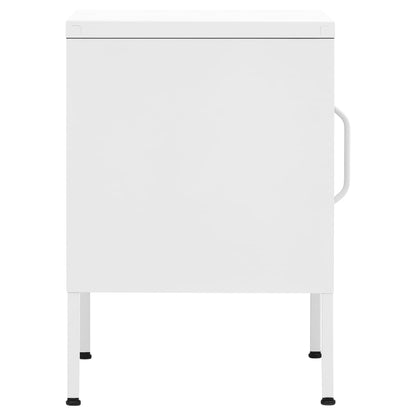 Nightstand White 35x35x51 cm Steel