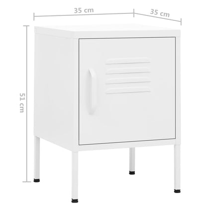 Nightstand White 35x35x51 cm Steel