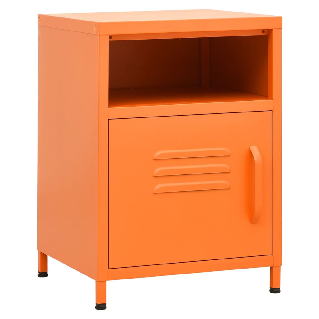 Nightstand Orange 35x35x51 cm Steel