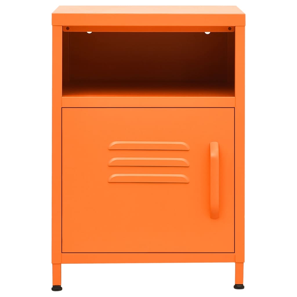 Nightstand Orange 35x35x51 cm Steel