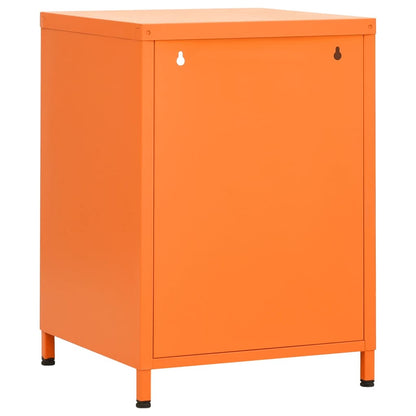 Nightstand Orange 35x35x51 cm Steel