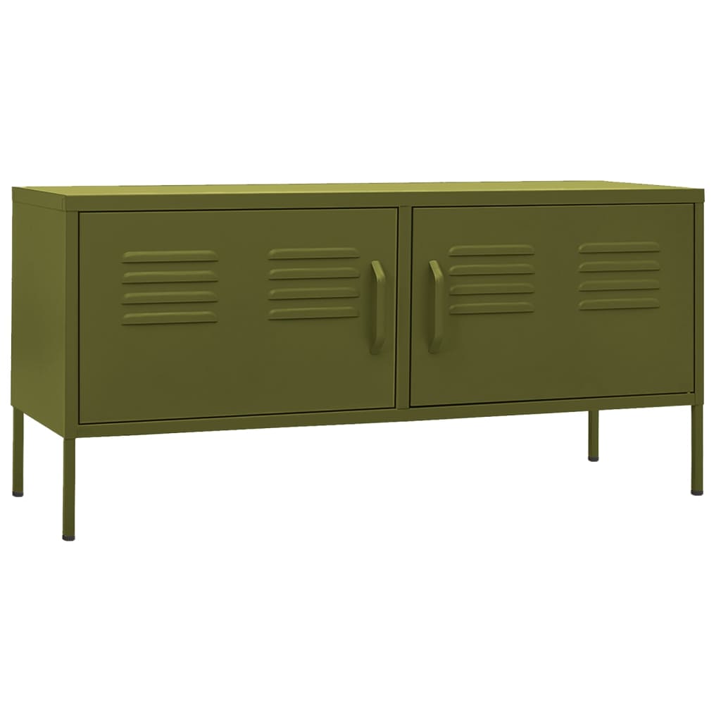 TV Cabinet Olive Green 105x35x50 cm Steel