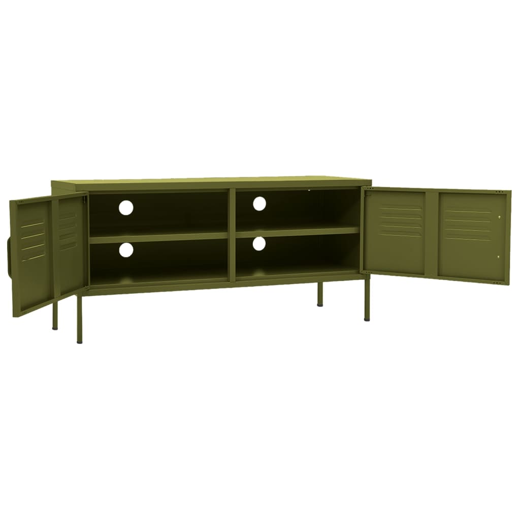 TV Cabinet Olive Green 105x35x50 cm Steel